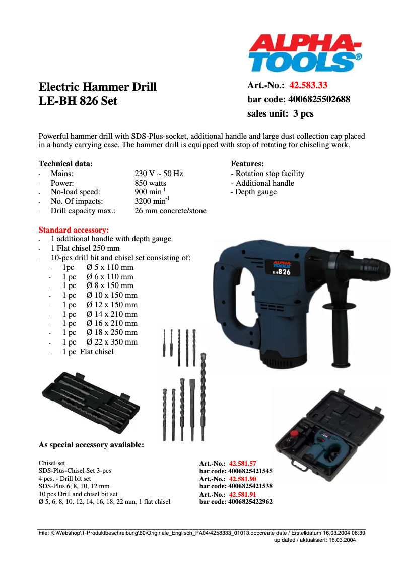 Image de la première page du manuel de l'appareil BH 826
