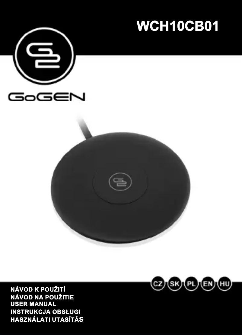 Page n°1 - Manuel utilisateur GoGen WCH10CB01