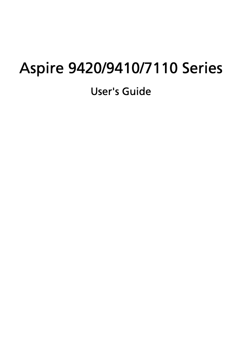 Page n°1 - Manuel utilisateur Acer Aspire 7110