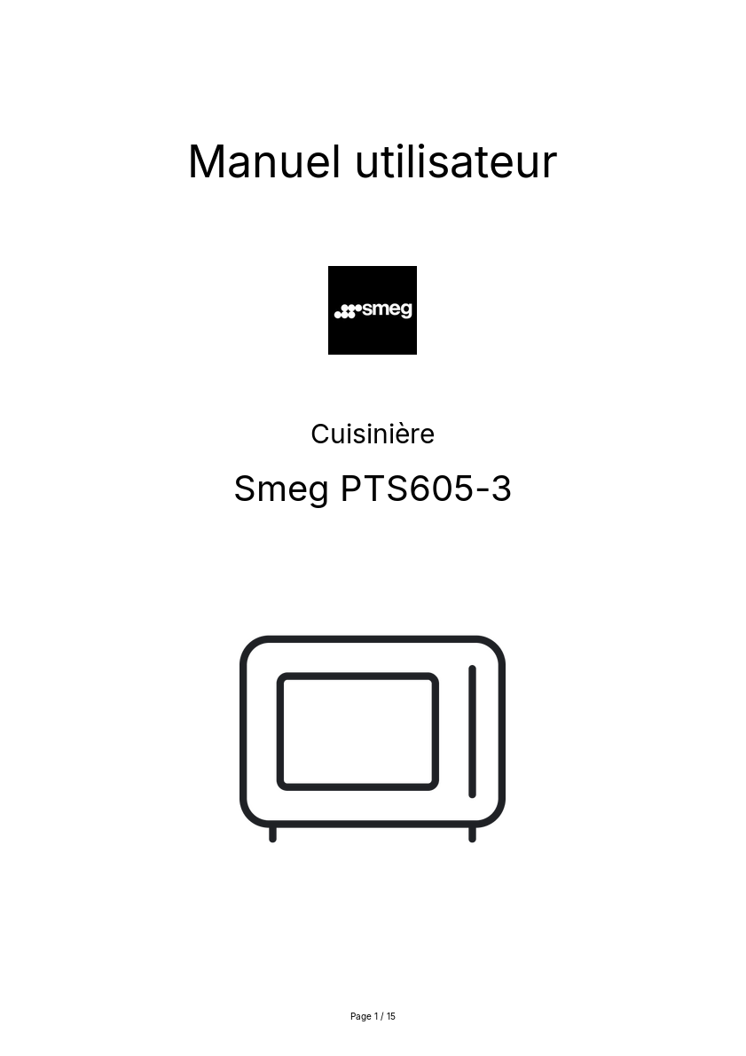 Page n°1 - Manuel utilisateur Smeg PTS605-3