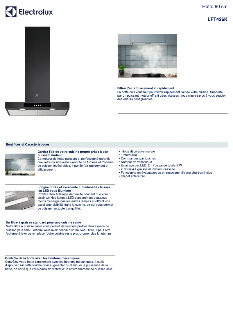 Image de la première page du manuel de l'appareil LFT426K