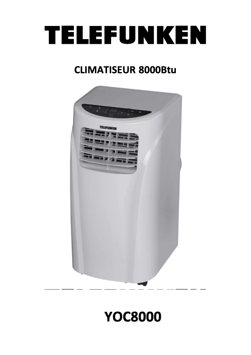 Page n°1 - Manuel utilisateur Telefunken YOC8000