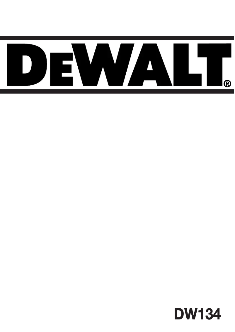 Page n°1 - Manuel utilisateur DeWalt DW134