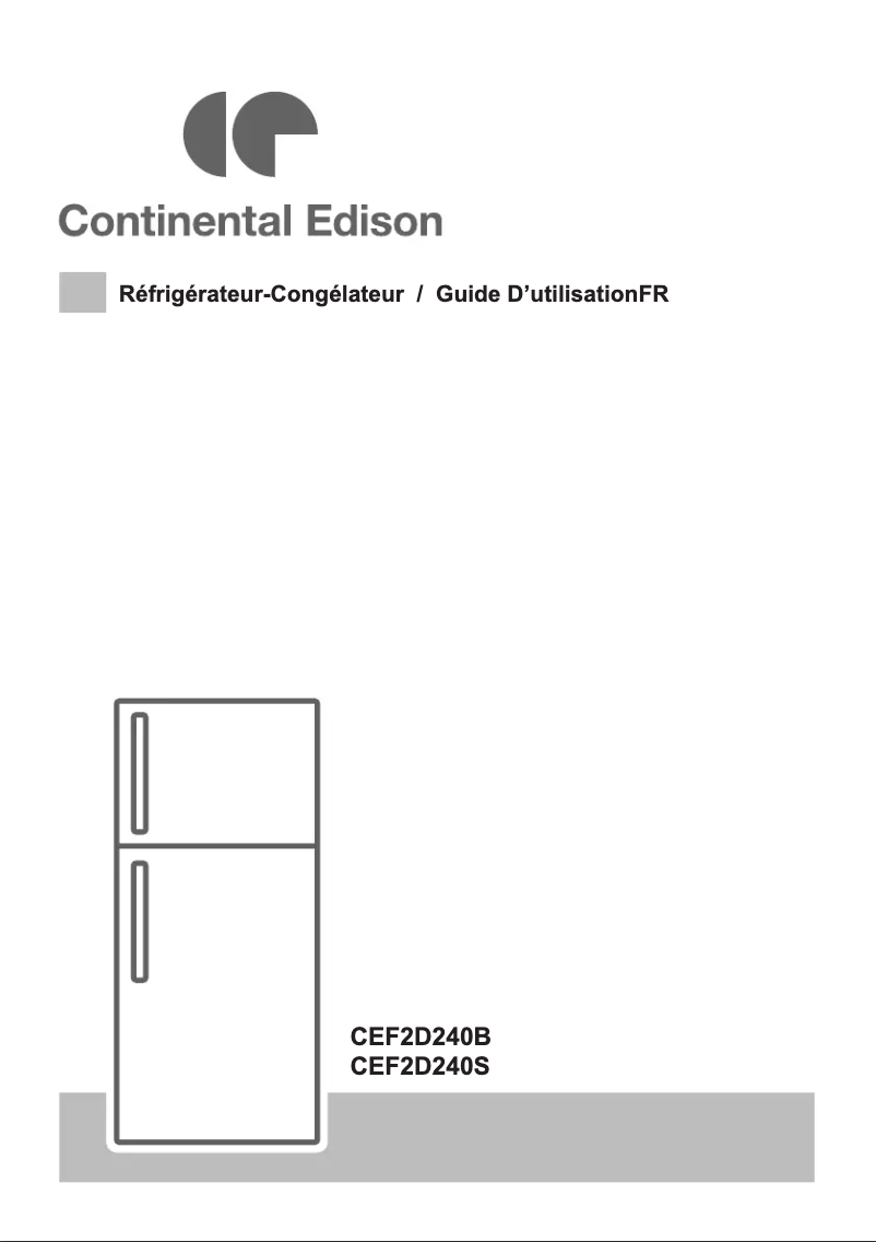 Page 1 de la notice Manuel utilisateur Continental Edison CEF2D240B