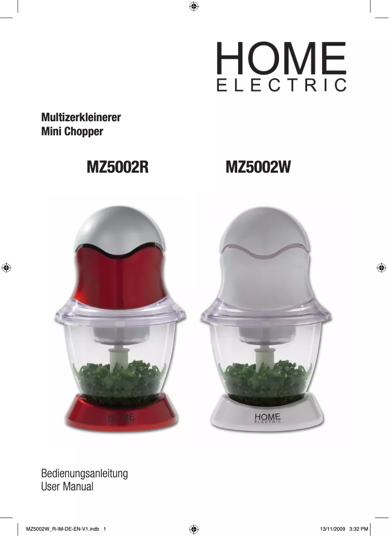 Page 1 de la notice Manuel utilisateur Home Electric MZ5002R