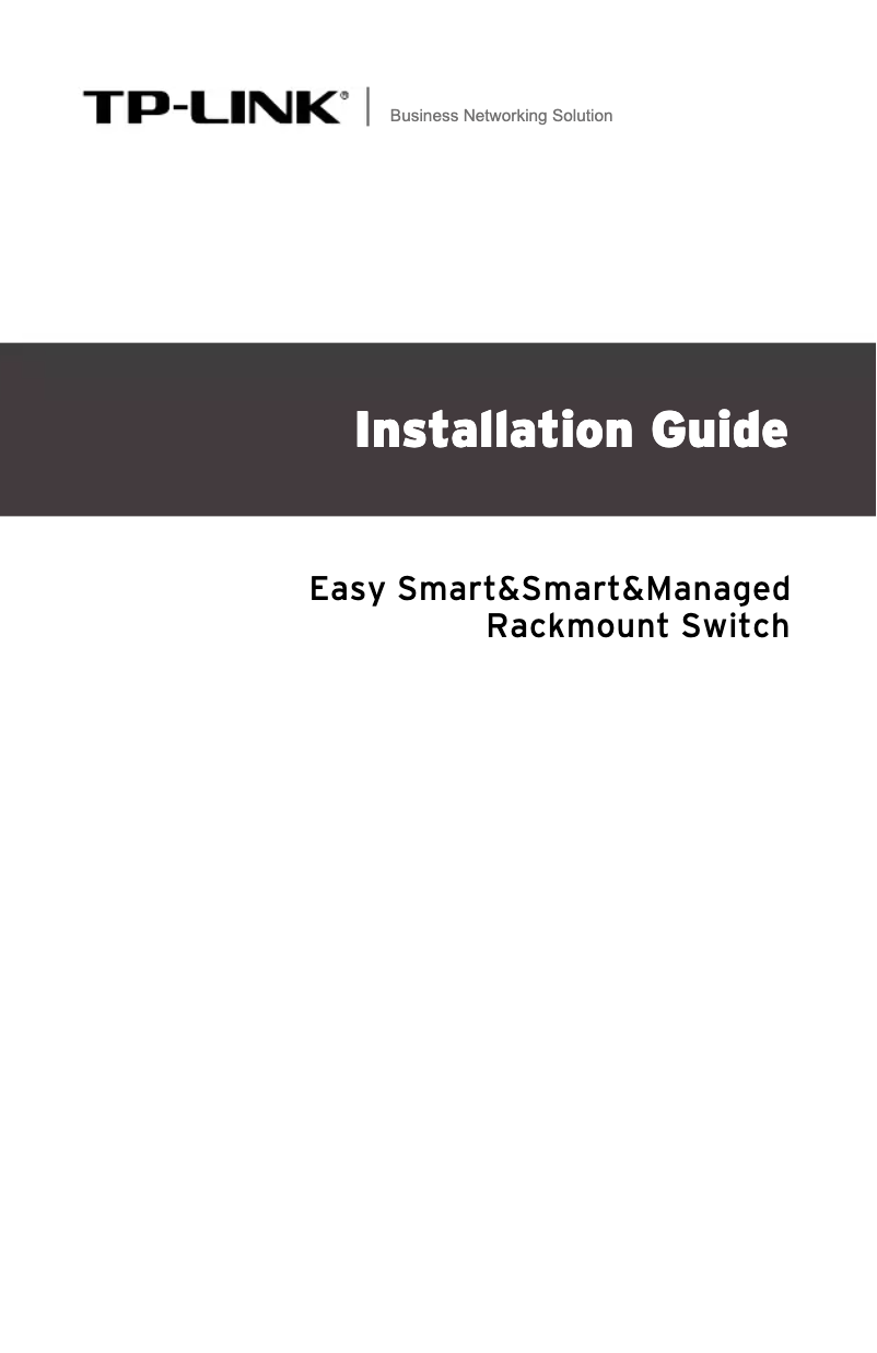 Página 1 del manual Guía de instalación TP-Link JetStream T2500G-10MPS