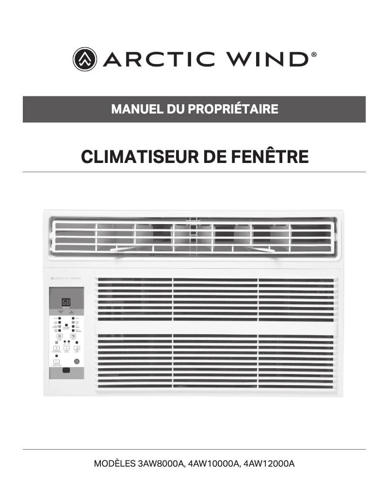 Page 1 de la notice Manuel utilisateur ARCTIC WIND 3AW8000A