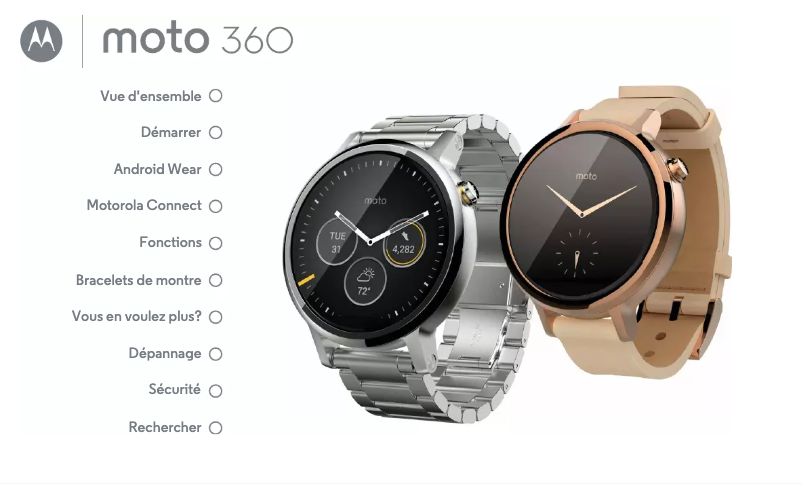 Image de la première page du manuel de l'appareil Moto 360