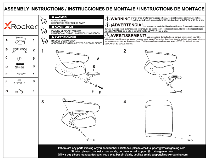 Page n°1 - Manuel utilisateur X Rocker G-Force RGB XL