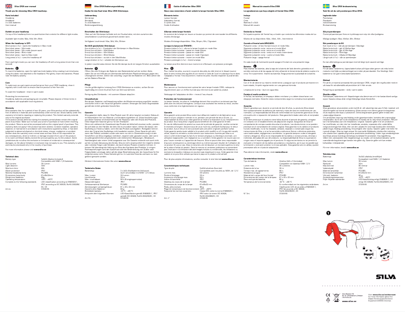 Page n°1 - Manuel utilisateur Silva Pro Line CR35