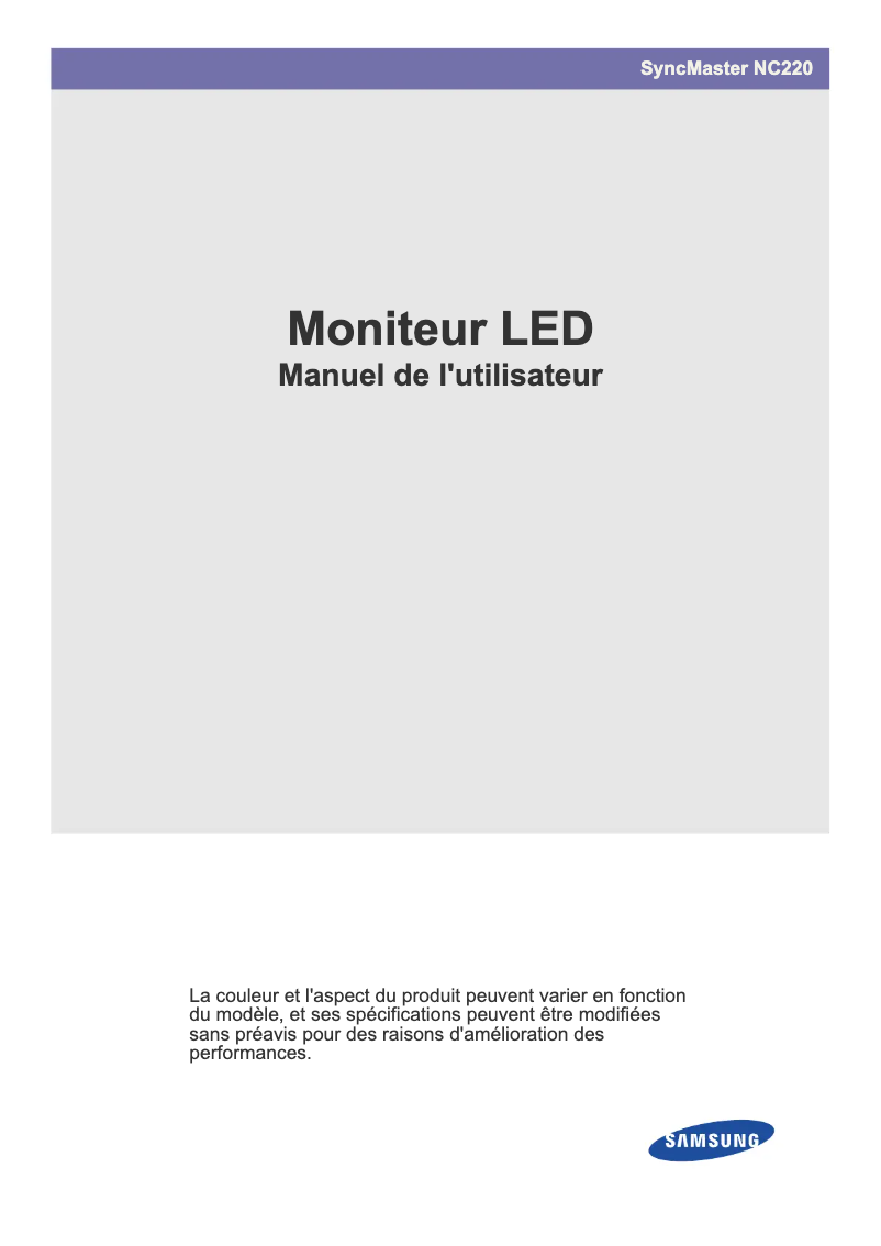 Page n°1 - Manuel utilisateur Samsung NC220