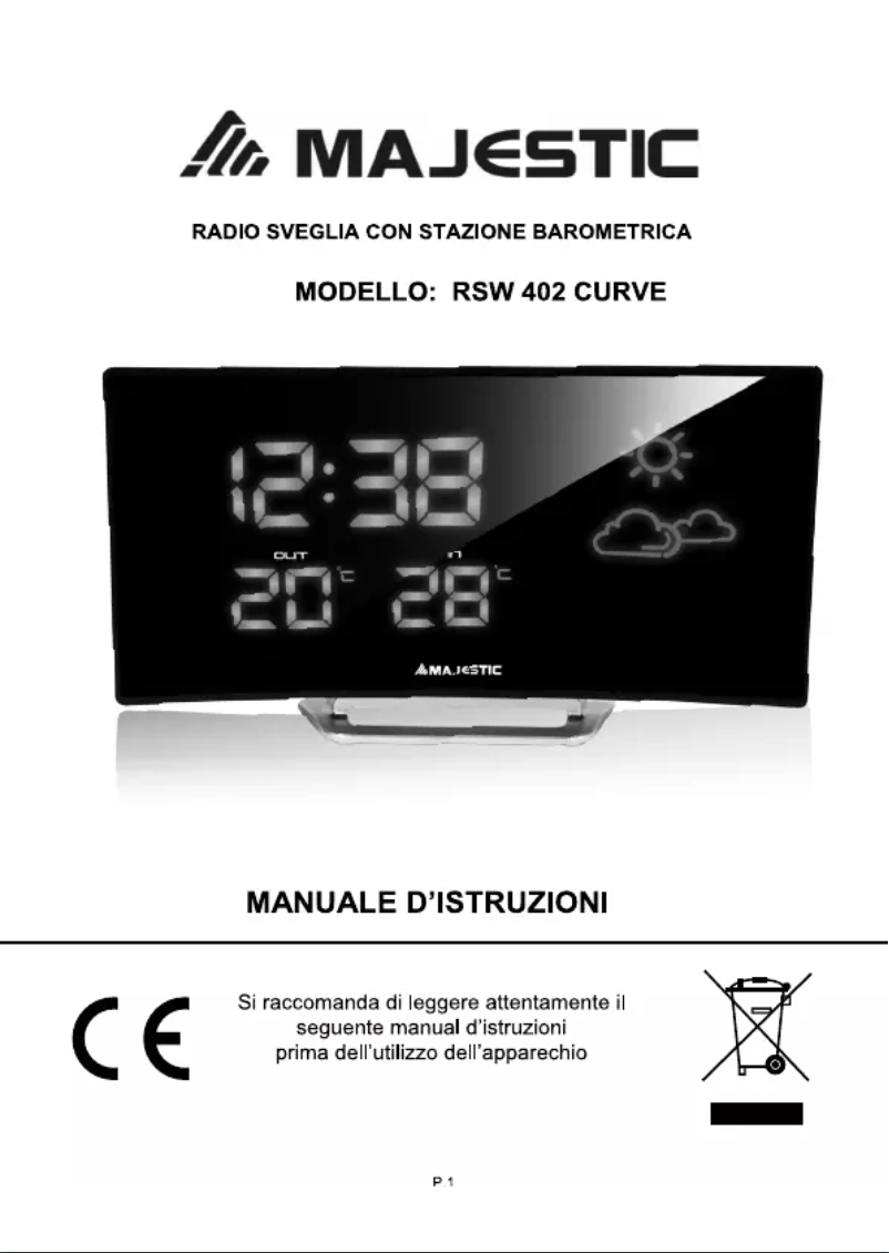 Page 1 de la notice Manuel utilisateur Majestic RSW-402