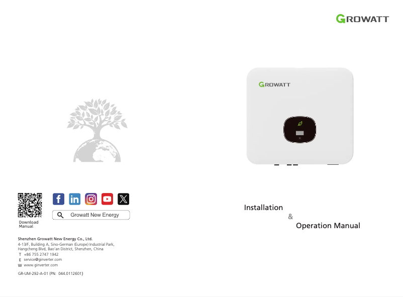 Image de la première page du manuel de l'appareil MIN 7000-10000TL-X2