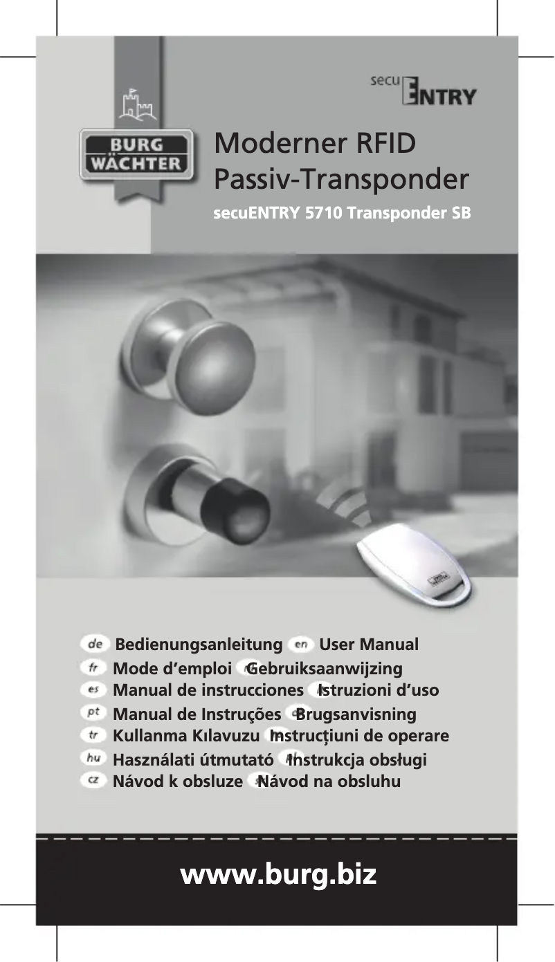Page 1 de la notice Manuel utilisateur Burg Wächter Entry 5710 Transponder