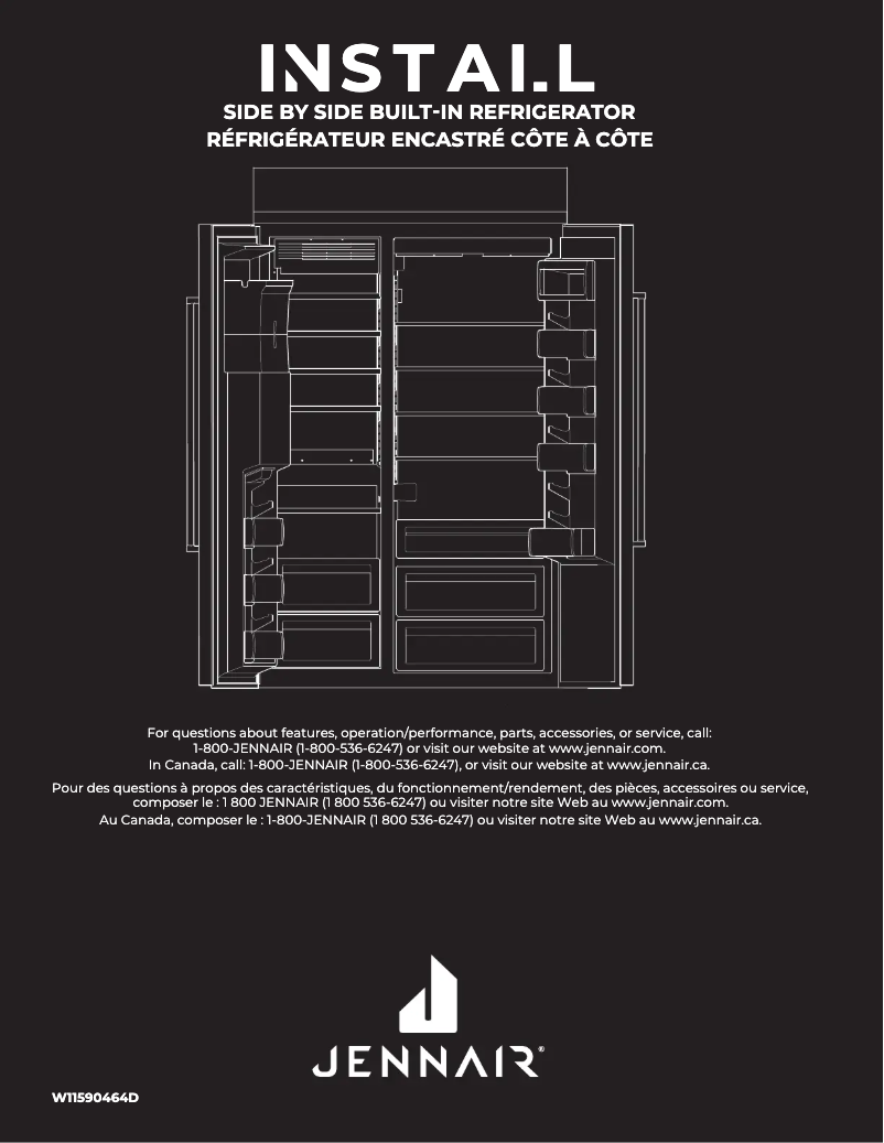 Page n°1 - Guide d'installation JennAir JBSS48E22L