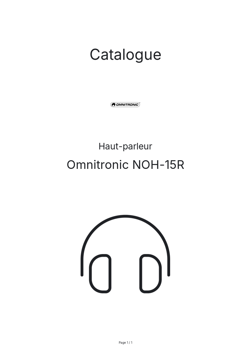 Page n°1 - Catalogue Omnitronic NOH-15R