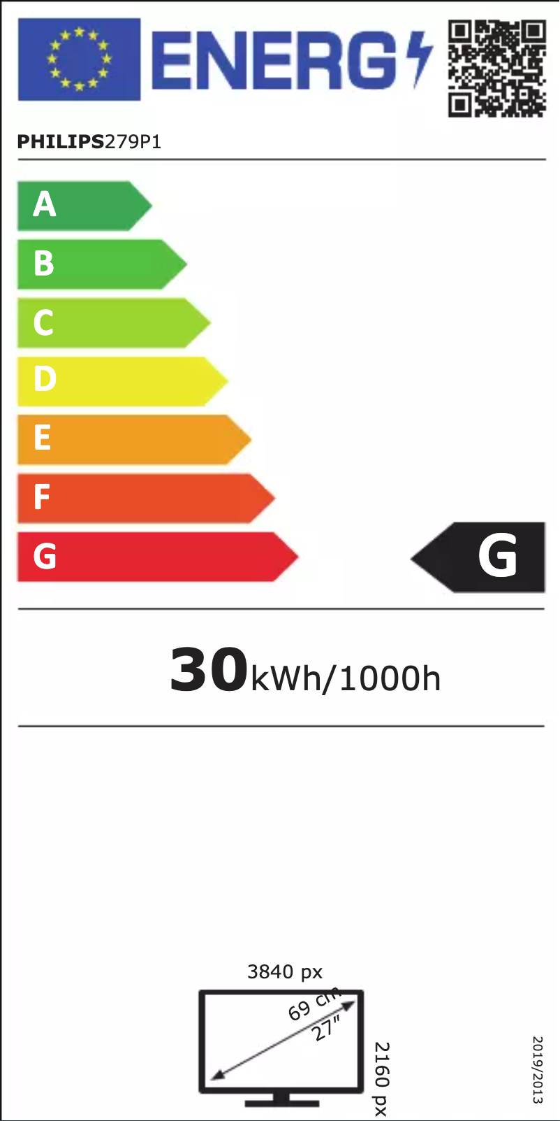 Page n°1 - Label énergétique Philips Brilliance 279P1