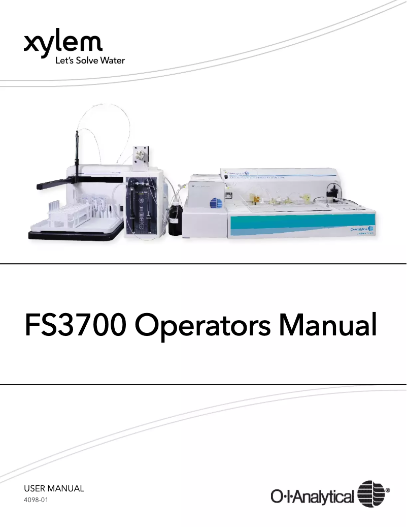 Page 1 of the manual User Manual OI-Analytical FS3700