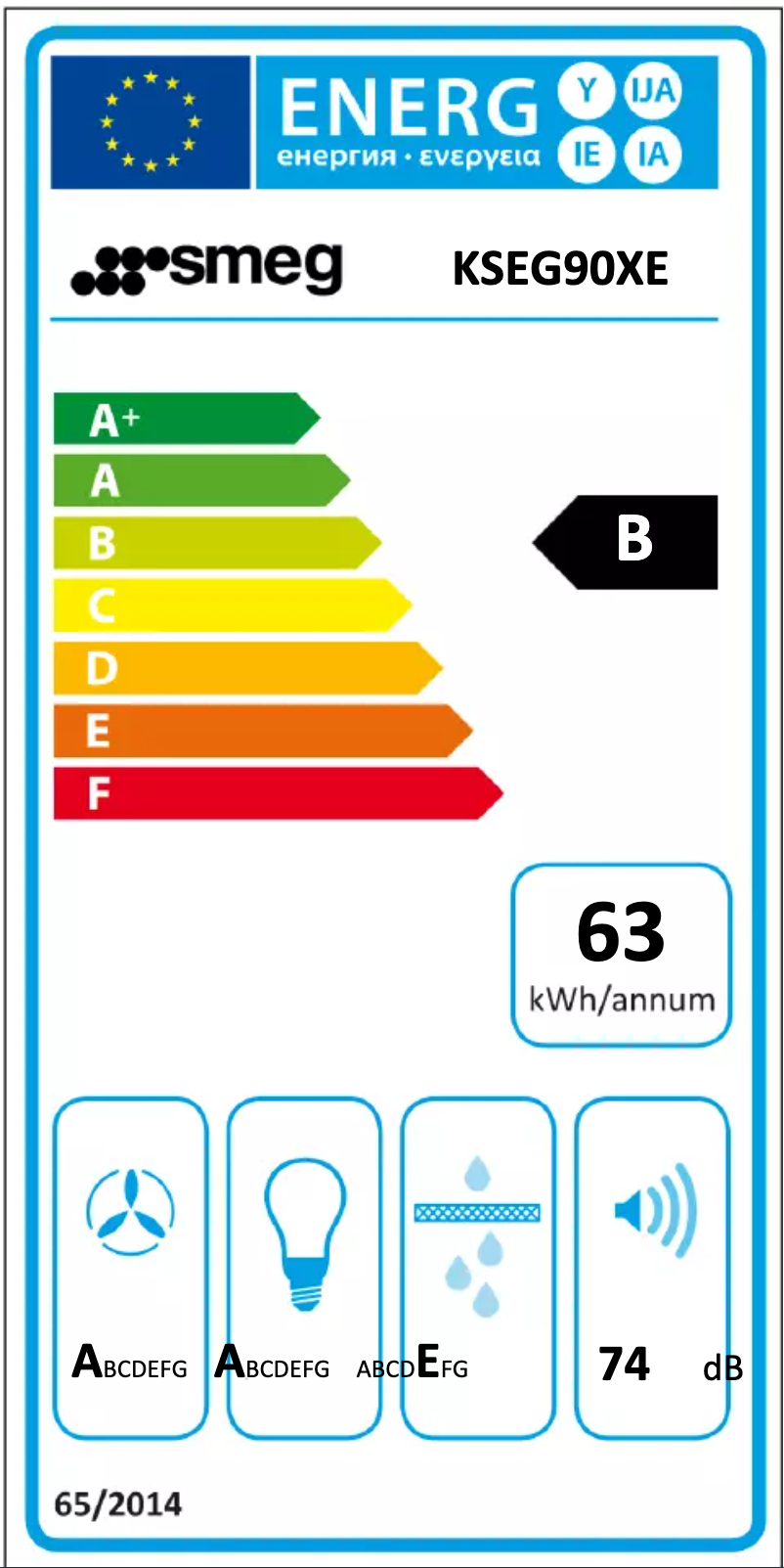Page n°1 - Label énergétique Smeg KSEG90XE