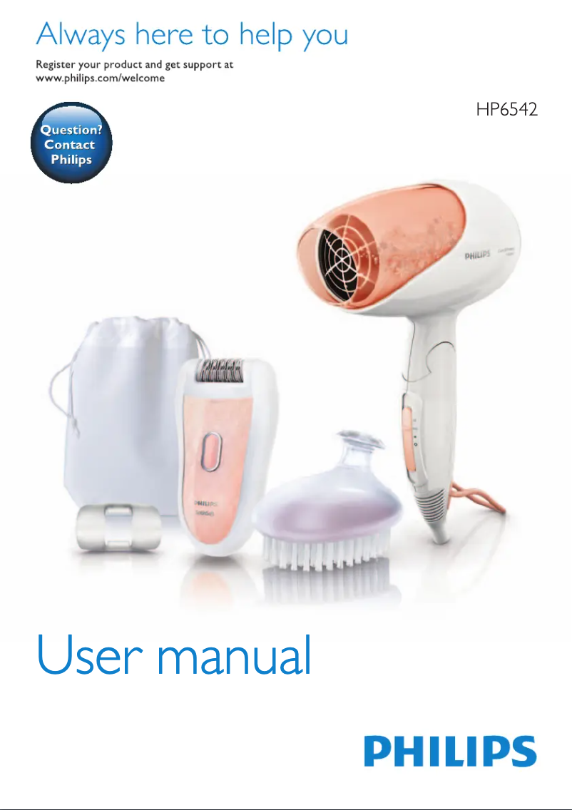 Page n°1 - Manuel utilisateur Philips Satinelle HP6542