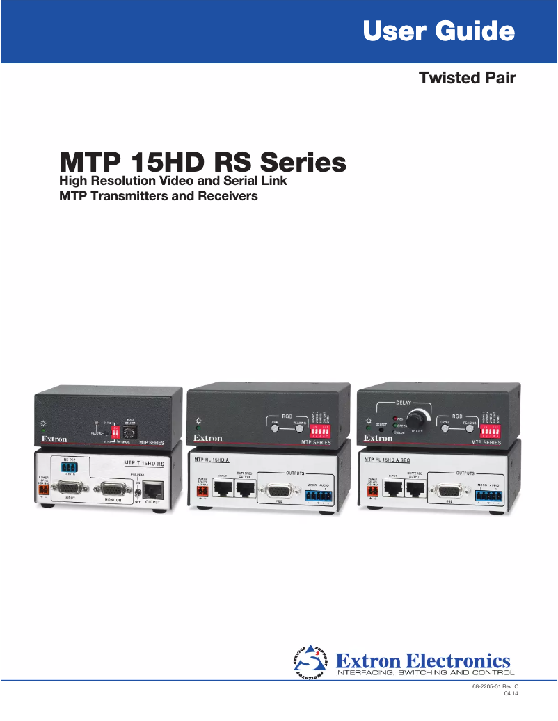 Page n°1 - Manuel utilisateur Extron MTP T 15HD RS