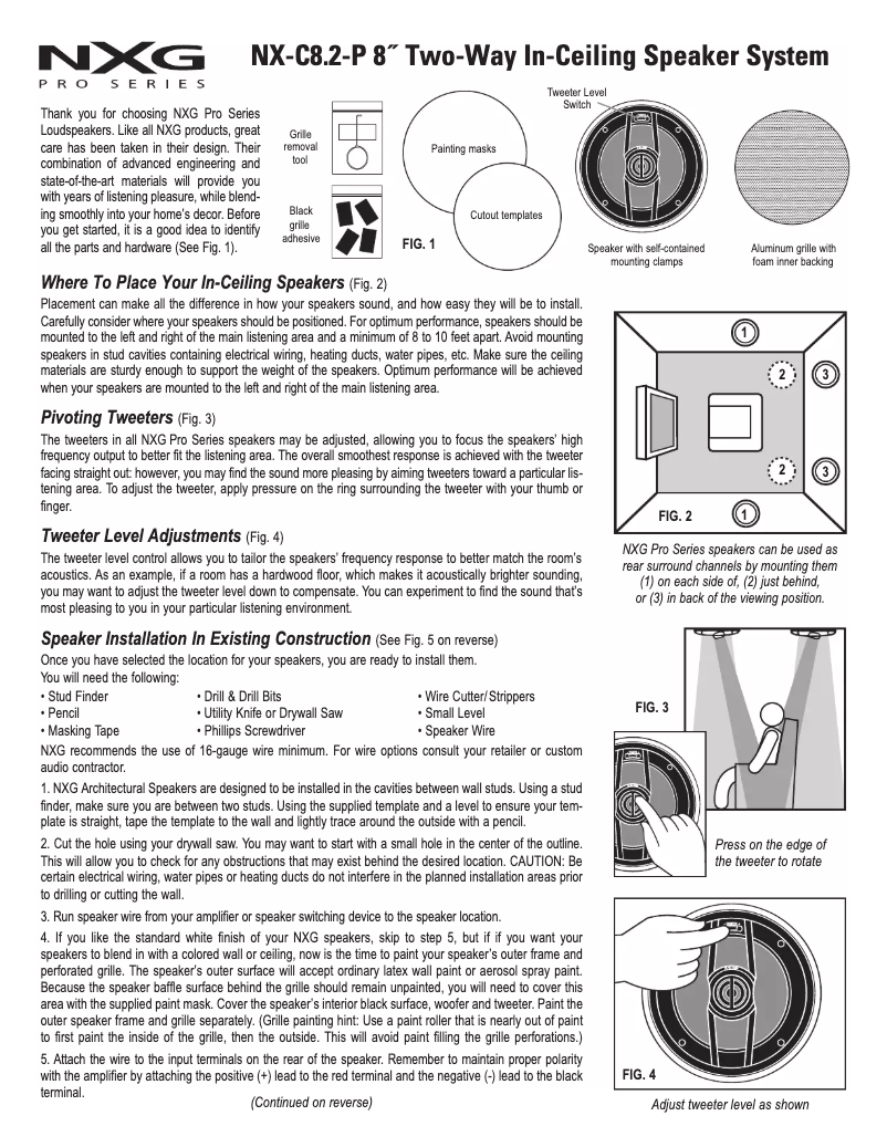 Page n°1 - Manuel utilisateur Nxg NX-C8.2-P