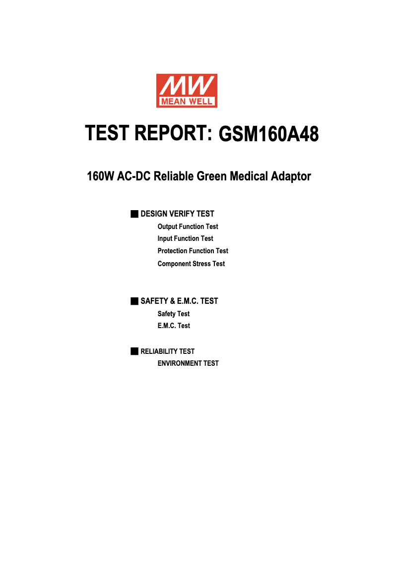 Page n°1 - Fiche technique Mean Well GSM160A48-R7B
