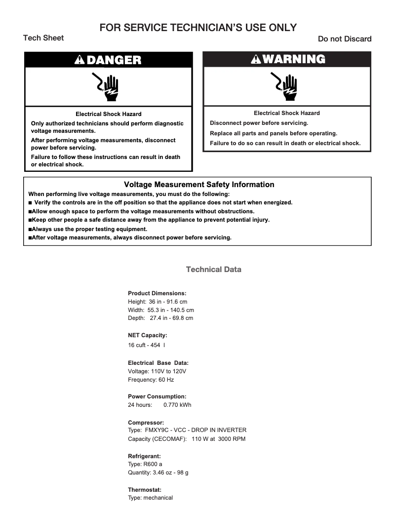 Page n°1 - Informations de garantie Maytag MZC5216LW