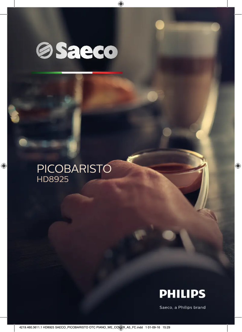 Page n°1 - Manuel utilisateur Philips Saeco HD8925