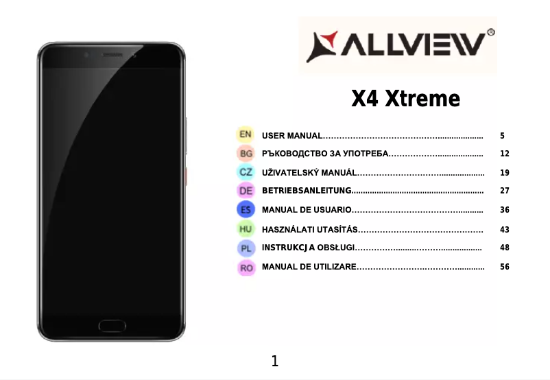 Page n°1 - Manuel utilisateur Allview X4 Xtreme