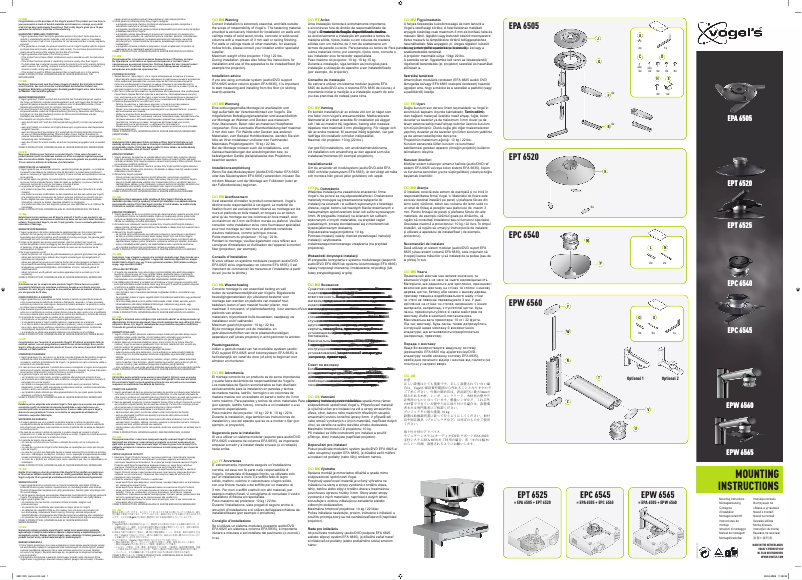 Página 1 del manual Manual de usuario Vogel's EPW 6565
