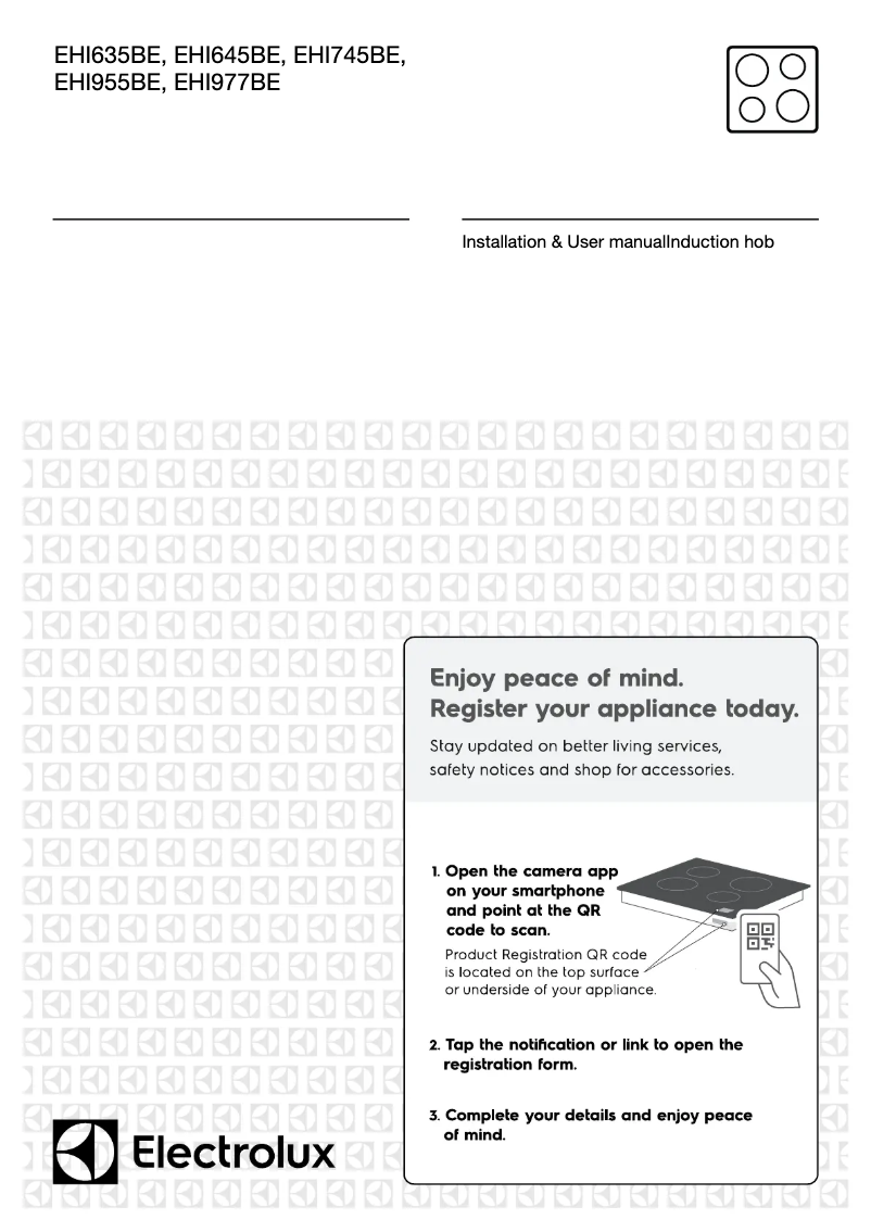 Page 1 de la notice Manuel utilisateur Electrolux EHI645BE