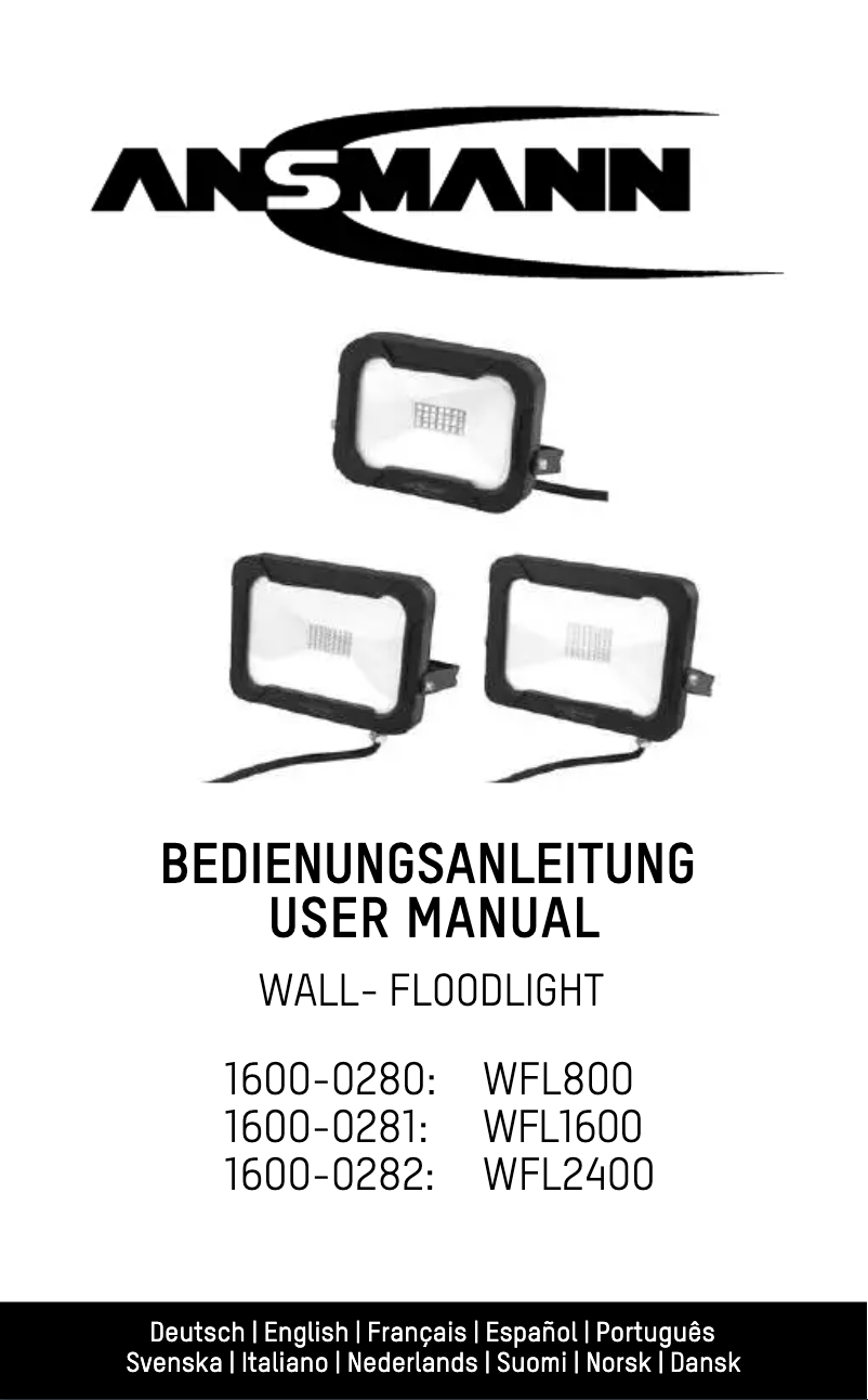 Page 1 de la notice Manuel utilisateur Ansmann WFL2400
