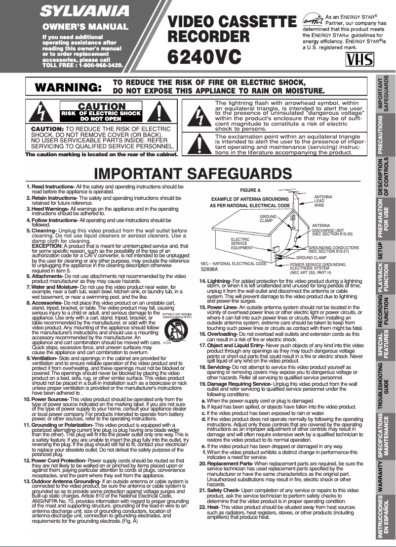 Image de la première page du manuel de l'appareil 6240VC