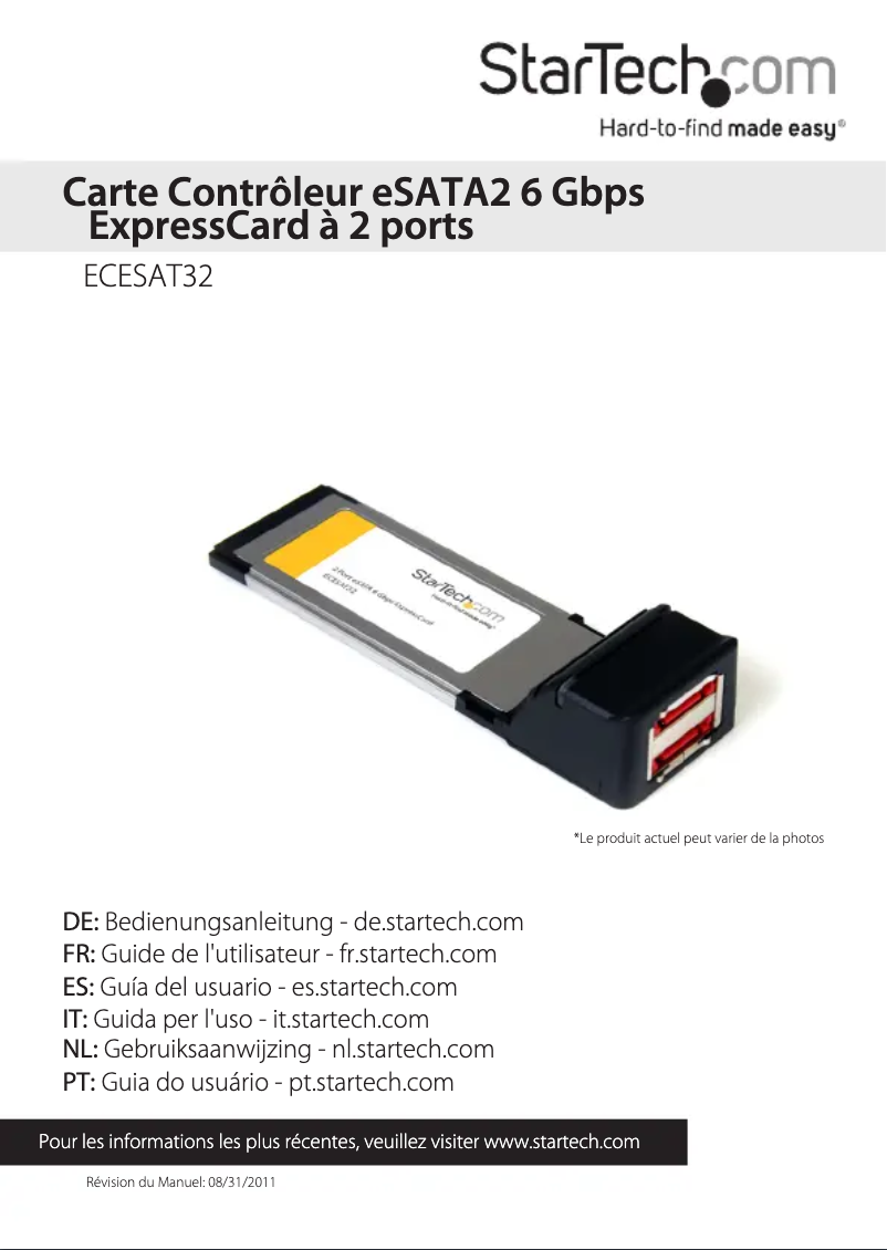 Page 1 de la notice Manuel utilisateur StarTech.com ECESAT32