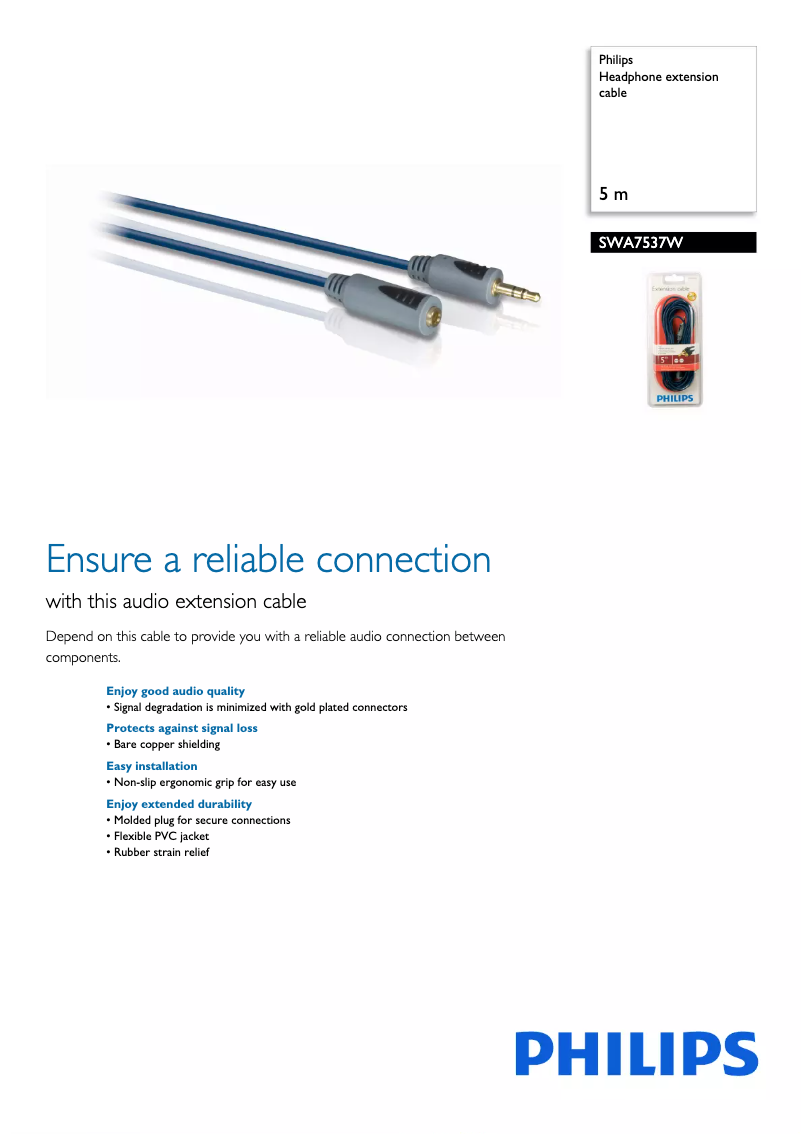 Image de la première page du manuel de l'appareil SWA7537W
