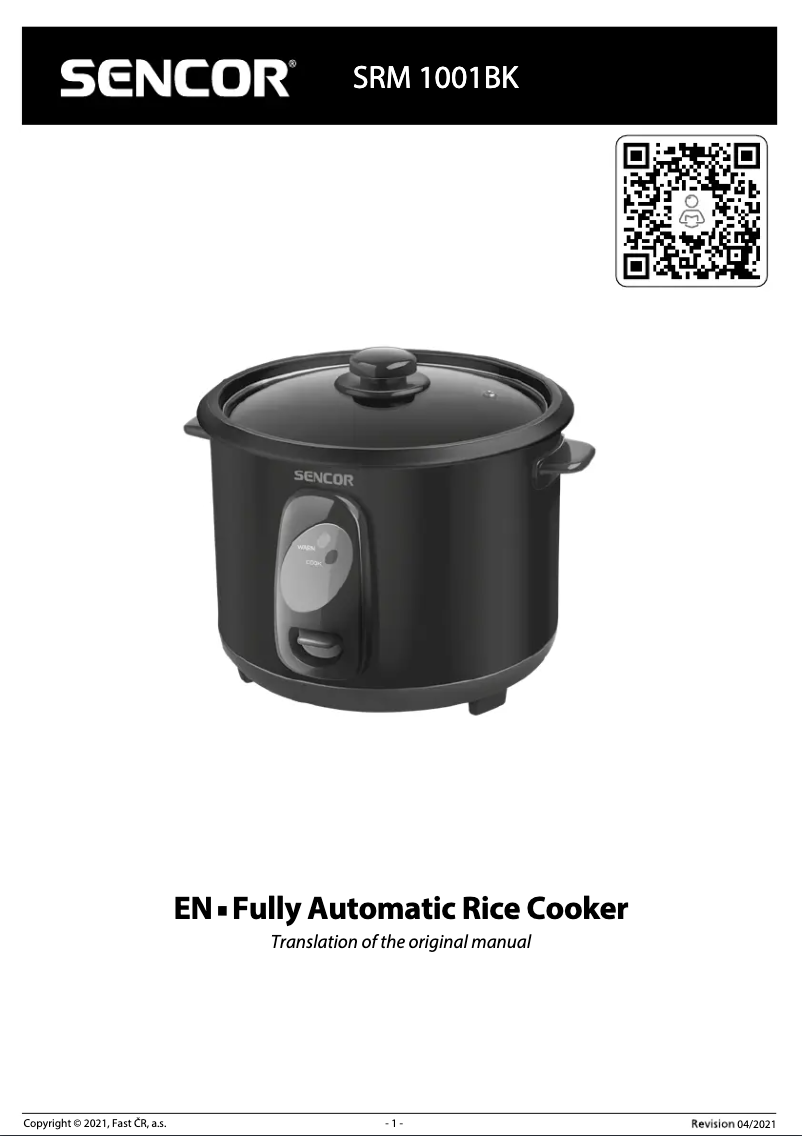 Page n°1 - Manuel utilisateur Sencor SRM 1001BK