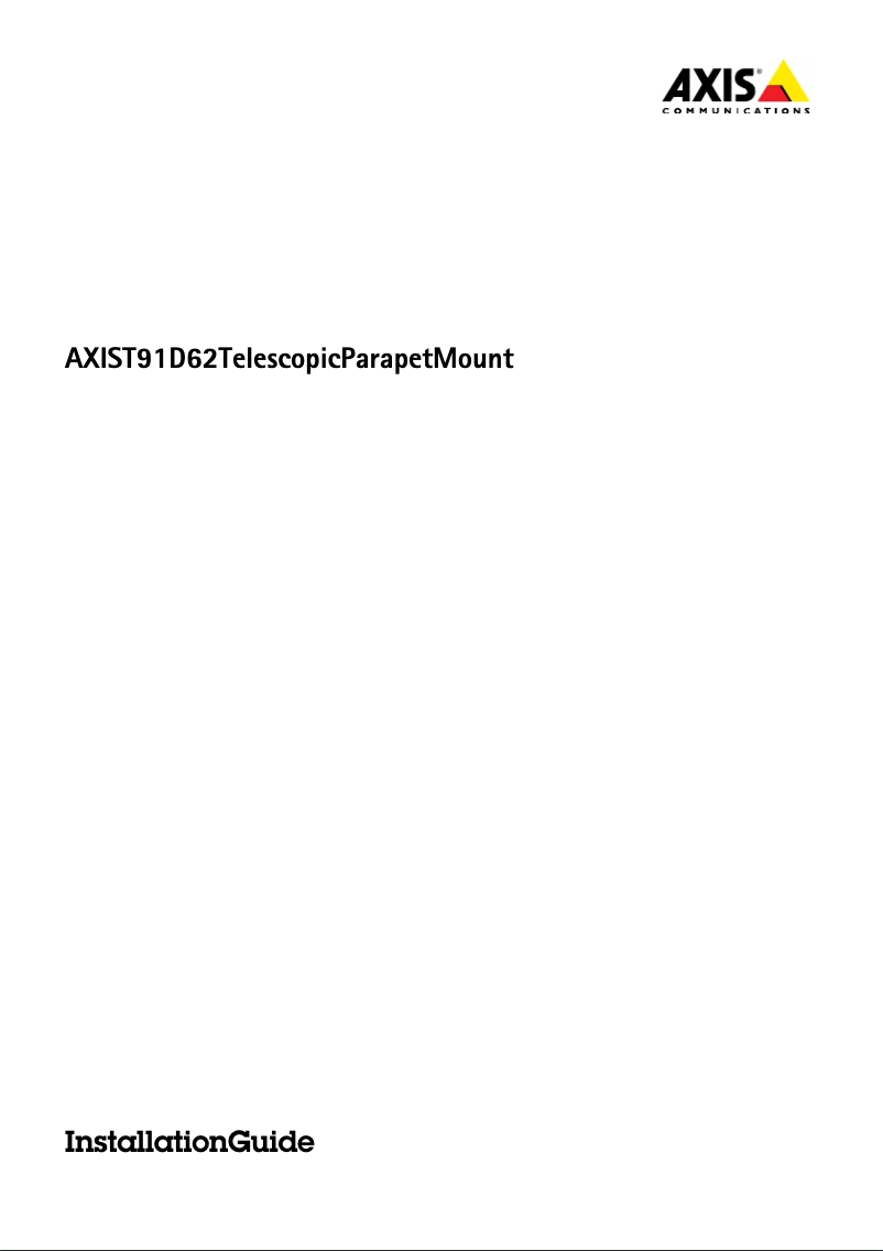 Page n°1 - Manuel utilisateur Axis T91D62