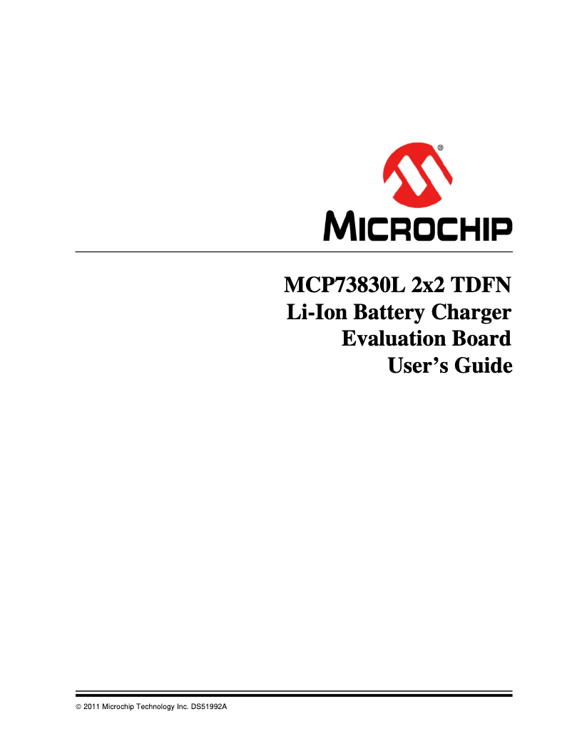 Page 1 de la notice Manuel utilisateur Microchip MCP73830