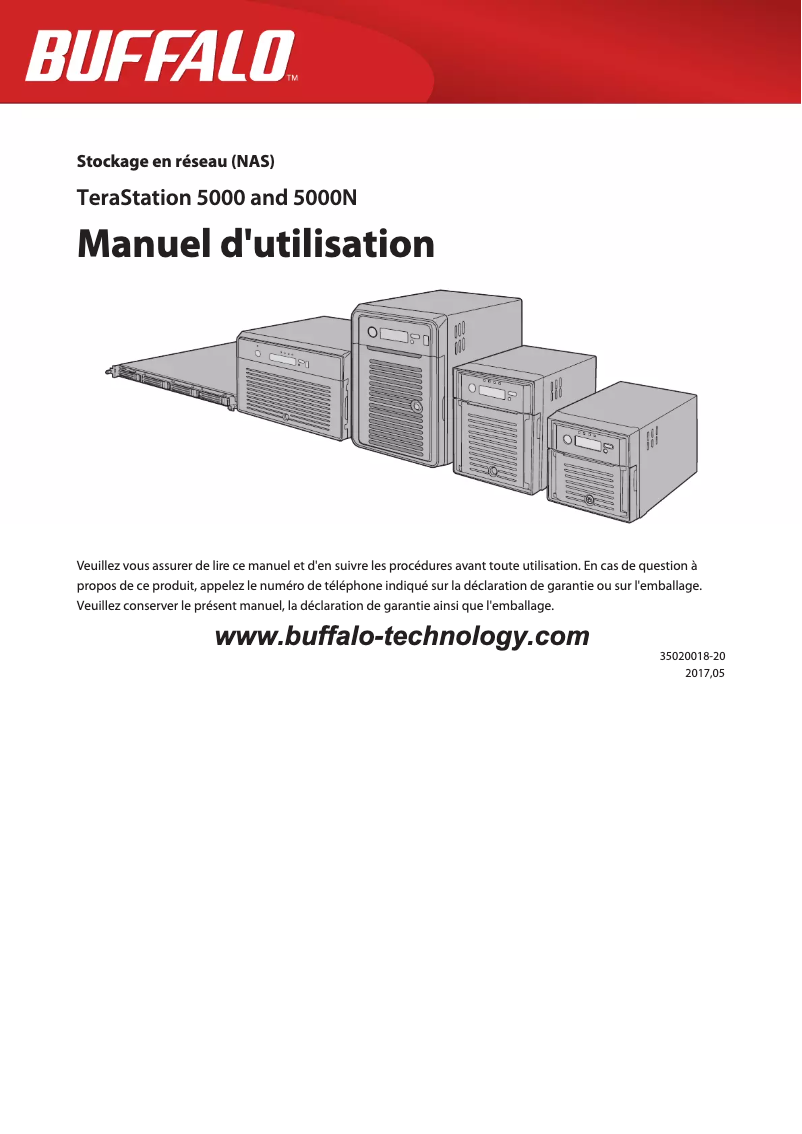 Page 1 de la notice Manuel utilisateur Buffalo TeraStation 5600 DWR