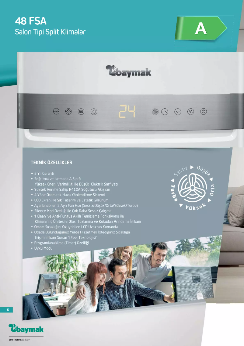 Imagen de la primera página del manual del dispositivo 48 FSA Salon Tipi Split Klima