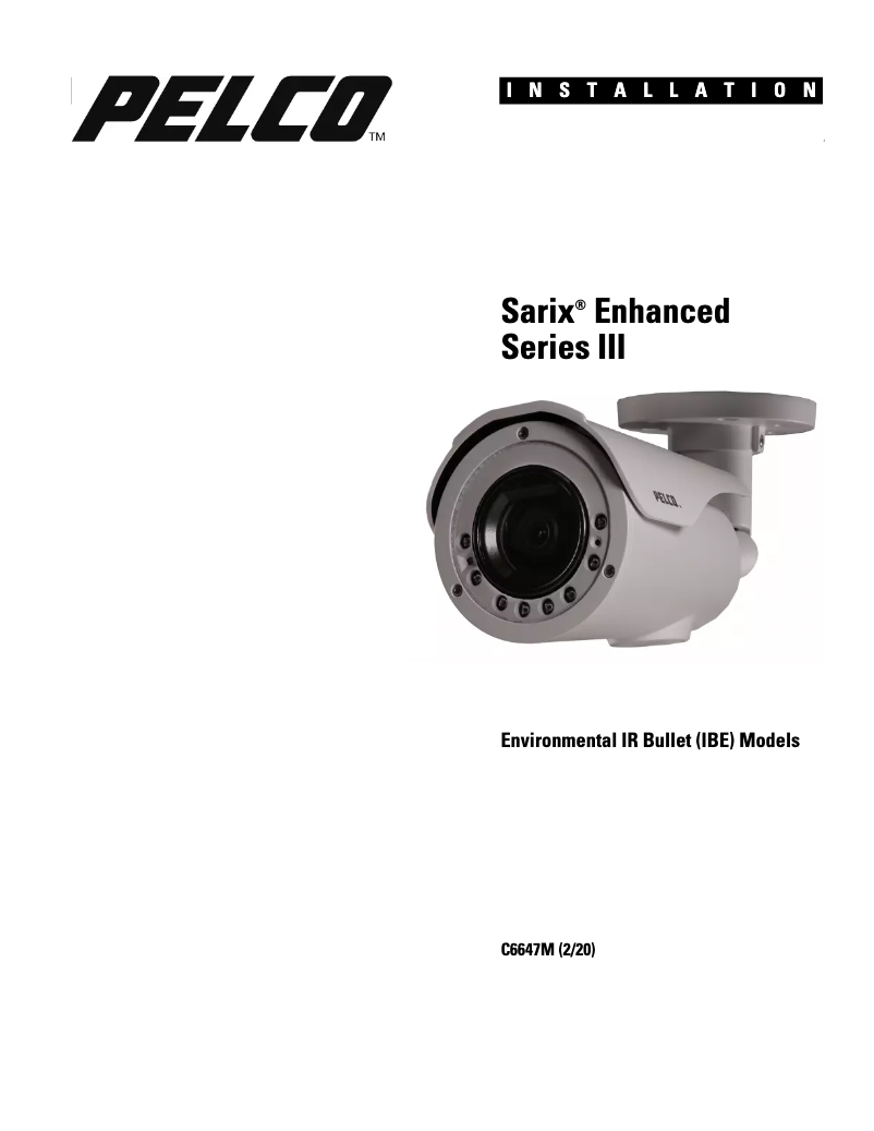 Page n°1 - Manuel utilisateur Pelco Sarix Enhanced IBE338-1ER