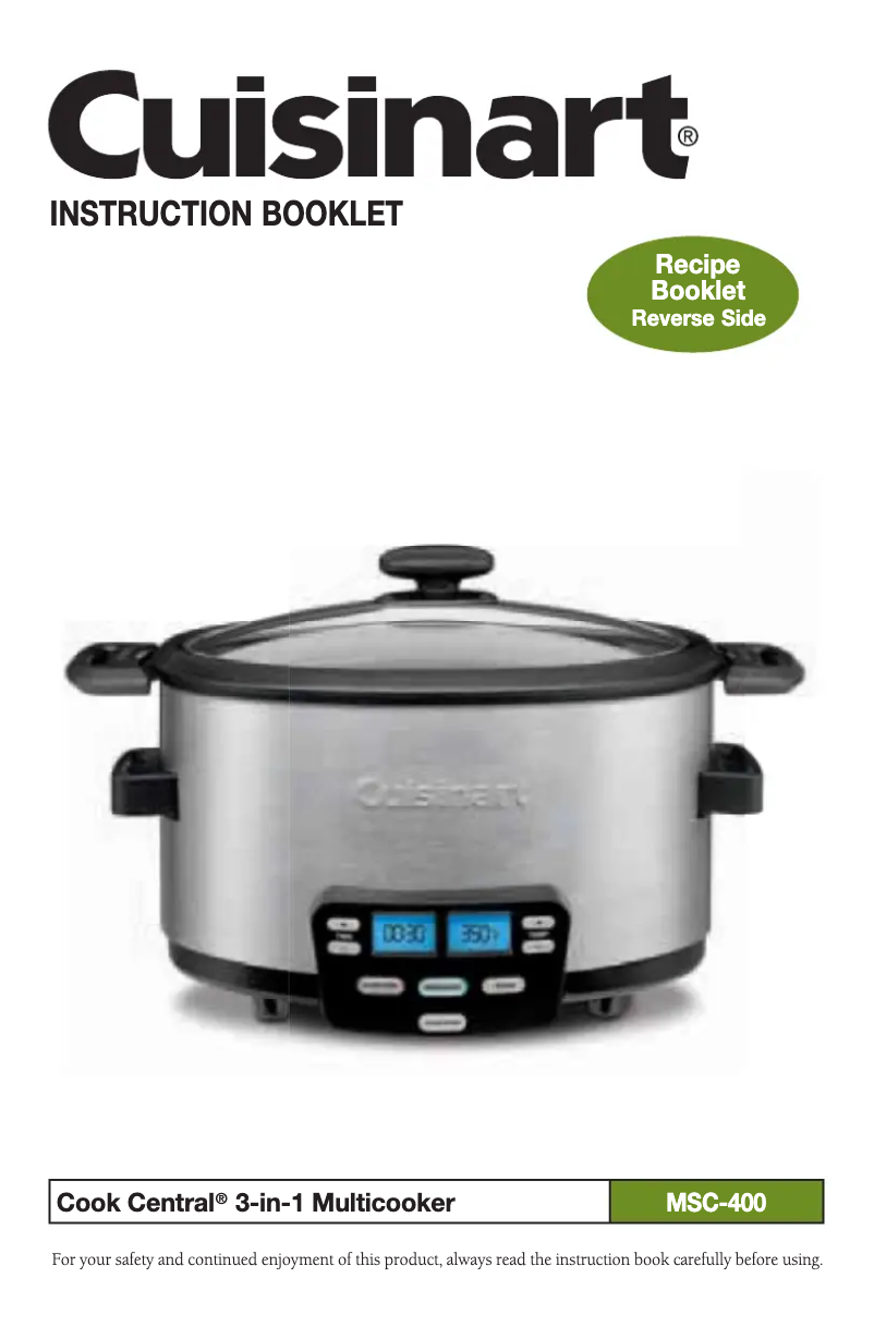 Image de la première page du manuel de l'appareil MSC-400