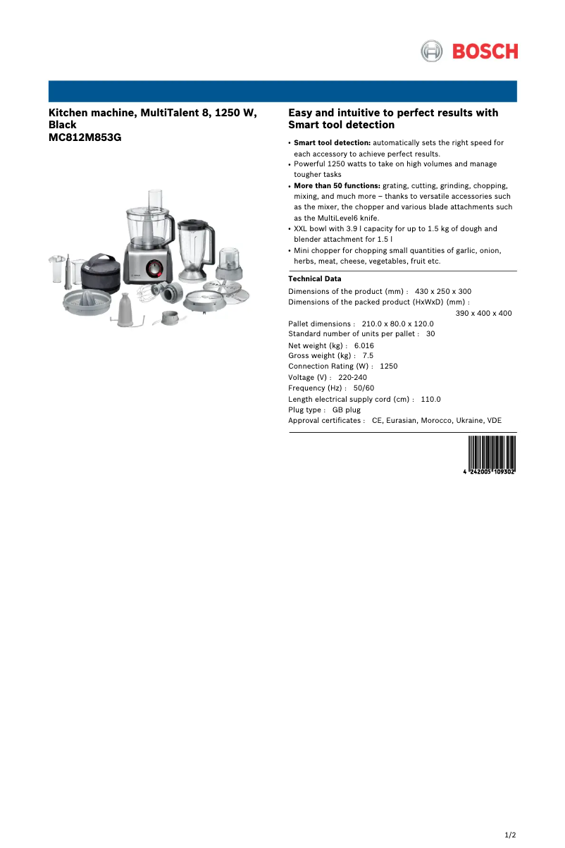Image de la première page du manuel de l'appareil MC812M853G