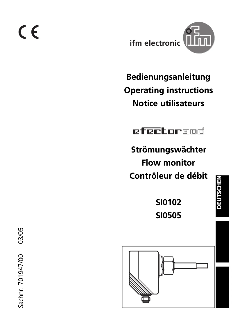 Page n°1 - Manuel utilisateur IFM SI0102