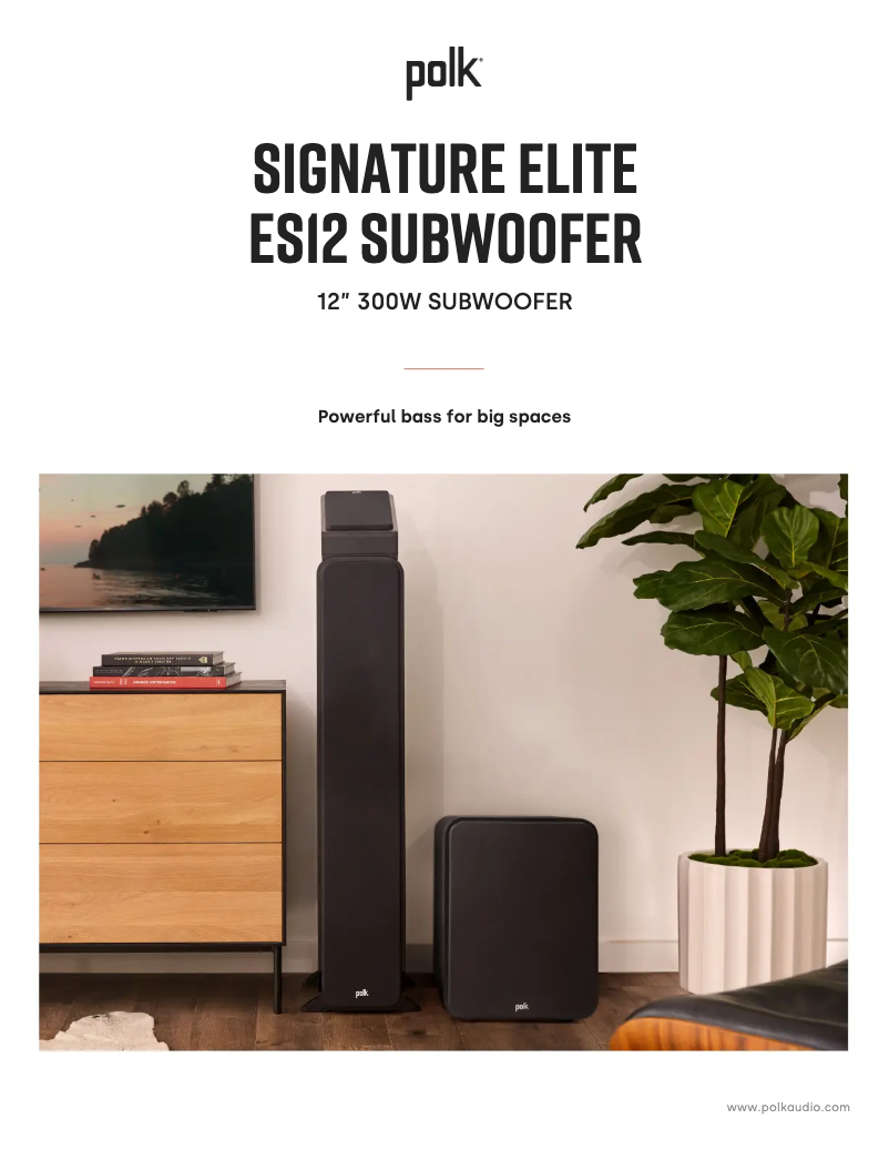 Image de la première page du manuel de l'appareil Signature Elite Subwoofer ES12