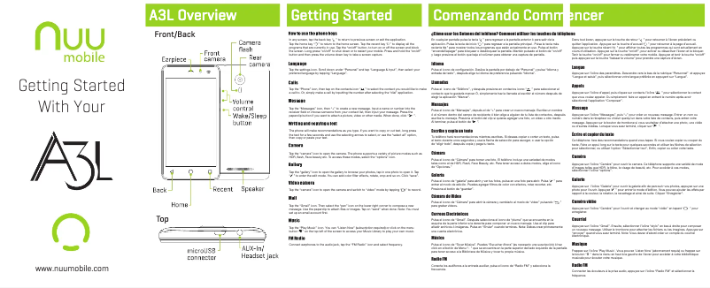 Page 1 de la notice Manuel utilisateur NUU Mobile A3L