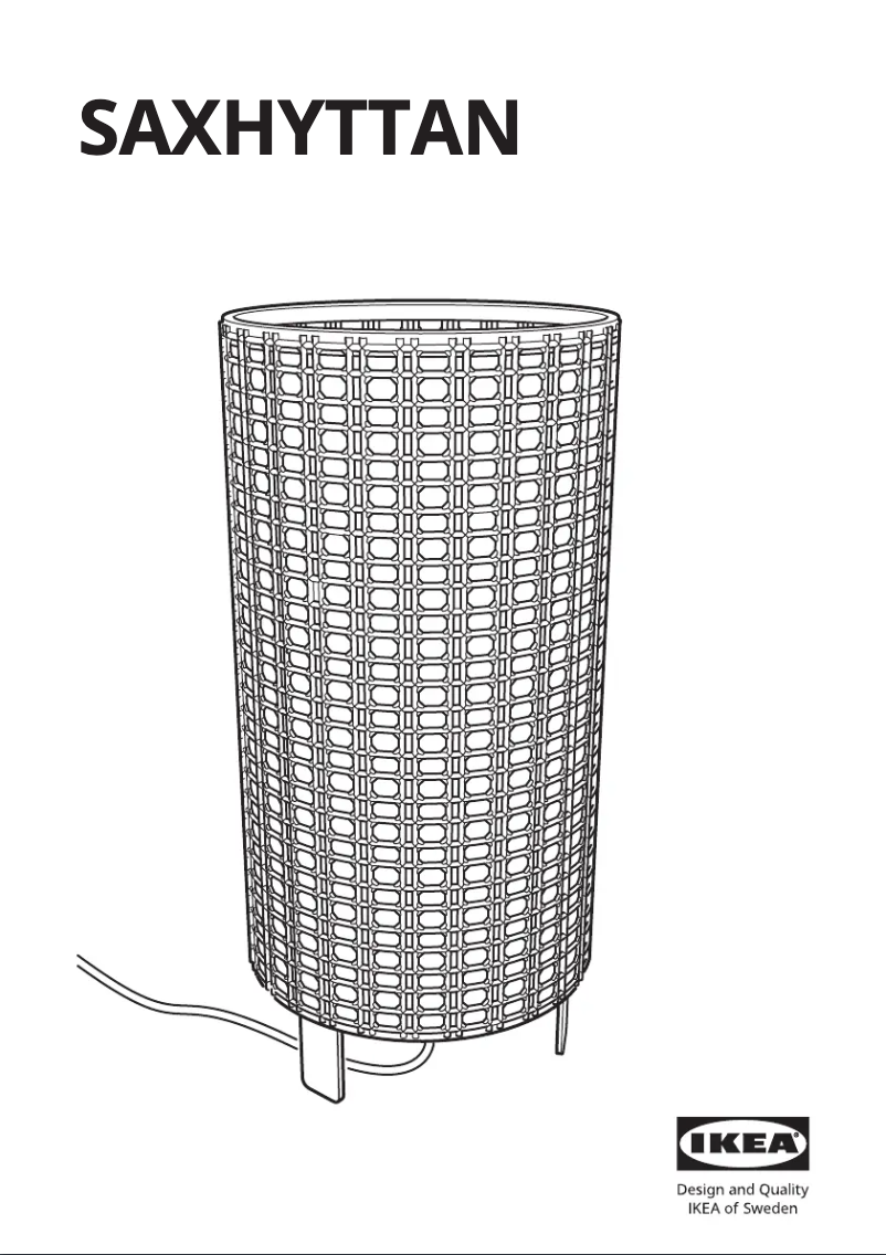 Page 1 de la notice Manuel utilisateur Ikea SAXHYTTAN 905.049.92