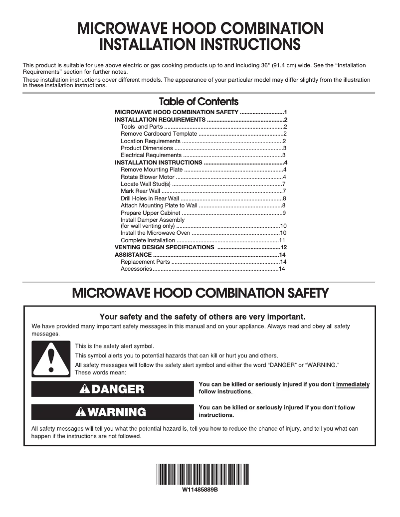 Page 1 de la notice Informations de garantie Maytag MMV4207JB