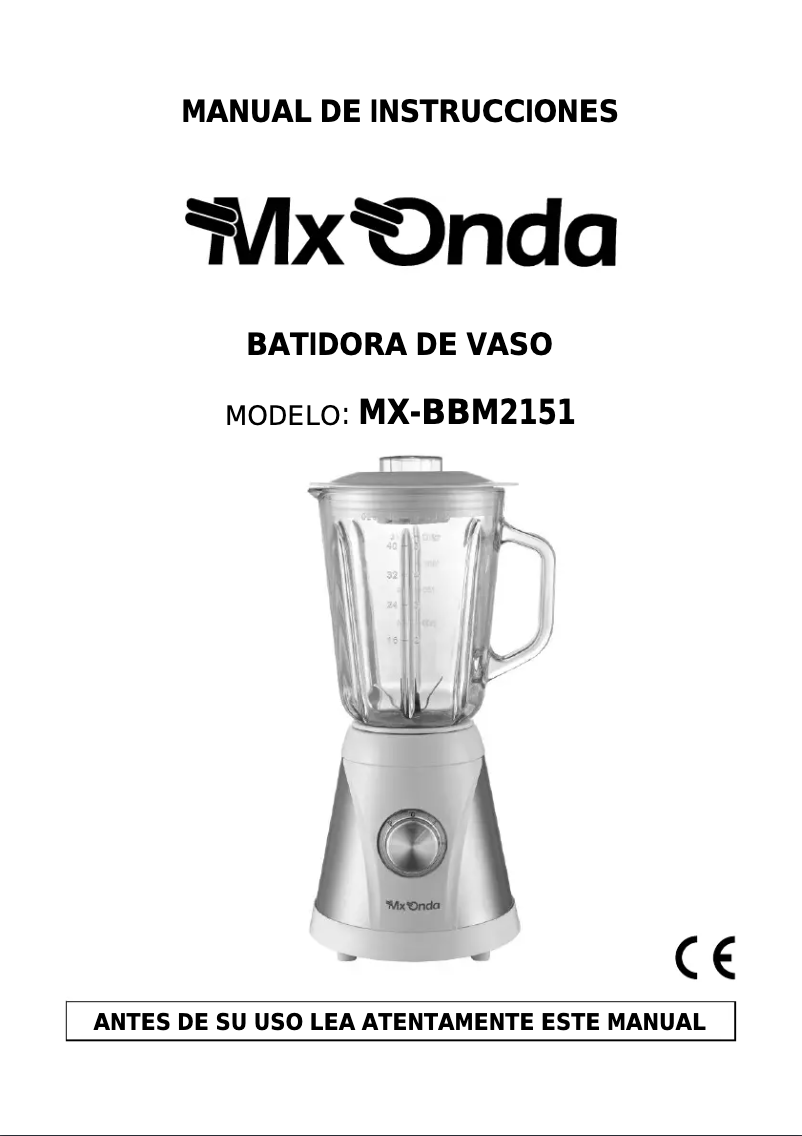 Page 1 of the manual User Manual Mx Onda MX-BBM2151